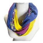 Costa Rica Handmade Multicolor Floral Infinity Scarf Colorful Y2K Purple Photo 2