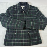  Vintage Y2K Old Navy Zip Up Plaid Jacket Blazer Women’s Medium Green Photo 0