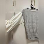 Women’s Gray crewneck knit top with accent sleeves size small Photo 5