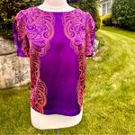 Juicy Couture  hot pink/purple design printed blouse with puff sleeves Photo 1