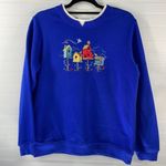 Breckenridge Blue Embroidered Birdhouse Pullover Christmas Grandma Sweater Sze S Photo 1