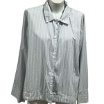 COS  blue striped collared button up shirt Photo 0