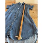 Luvamia Denim‎ Shirt Dress Women’s Size Large Short Sleeve Button Front Casual Blue Photo 4