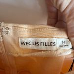 Avec Les Filles Womens  98% Cotton Peach Mini Jean Dress Size 14 NWT Photo 3