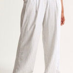 Abercrombie & Fitch High Rise Linen Striped Wide Leg Pants White 27 Photo 0