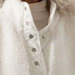 Athleta New L Cozy Sherpa Snap Sweatshirt Magnolia White Large Oversized Photo 5