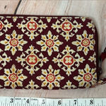 Vera Bradley  Maroon Medallion Wallet Quilted Zip Around Wristlet Retired READ Photo 0