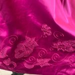 Lucy Paris  Embroidered Satin Fit & Flare Dress in Hot Pink Size Large NWT Photo 4