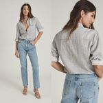 Reiss Mimi Cotton Twin Pocket Shirt US 6 Sofia Richie Clean Girl Casual Loose Photo 1
