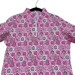 IBKUL Mock Golf Shirt Short Sleeve Terra Pink Tennis UPF 50+ Size Large Photo 2