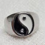 Silver Tai Chi Yin Yang Punk Biker Ring Size 10 Photo 0