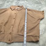 Pie In The Sky Crinkled Button Down Crop Blouse Photo 5