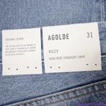 AGOLDE NEW  Riley High Rise Cropped Straight Fit‎ Jeans in Emulsion wash, 31 Photo 11