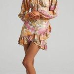 Showpo Floral Grizela Mini Dress NEW Size 12 Pink Long Sleeves Photo 0