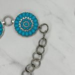 Chunky Blue Studded Concho Silver Chain Belt XS/Small (XS/S) Western Statement ✨ Photo 8