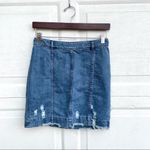 Public School Womens Skort Denim Mini Pencil Distressed Pockets Zip Size Small Blue Photo 1