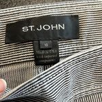 St. John Emma Black White Pinstripe Ankle Pants Sz 10 Photo 2