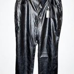 Good American NWT  90's Vinyl Pants Women's Black Faux Leather Size 16 Photo 5