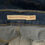 Levi's Levi’s 720 High Rise Super Skinny Jeans Blue Medium Wash Distress Destroy Photo 4