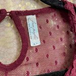 Free People Boho Burgundy Maroon Red Lace Top Size Small Photo 3