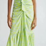 Cinq A Sept $495 Floral Peeta Dress Neon Green Blue Fairy Bohemian Resort Size 6 Photo 0