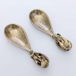 Vintage Clip On Earrings Statement Gold Tone Dangle Chunky Photo 4