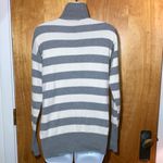 Gap Gray & White Striped  Size Medium Turtleneck Sweater Photo 4