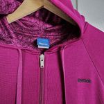 Reebok Zip-Up Hoodie Fitted Sweatshirt Running Sport Jacket Purple Black Size L Photo 4