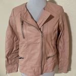 Slate + Willow  blush pink leather moto jacket LARGE FLAWED Photo 1