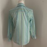 Van Heusen Cotton Blue/Green/White Striped Button Down sz S Photo 3