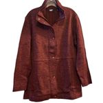 Lands' End Women's XL Red Sweater Fleece Lined Snap Overlay Full Zip Closure Photo 13