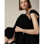 J.Crew  Cap Sleeve Midi Dress in Matte Jersey Black Size Large NEW with tags! Photo 2