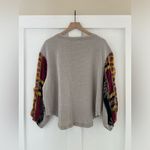 FOR THE REPUBLIC Waffle Knit Mixed Print Balloon Sleeve Bohemian Top Size M Photo 2