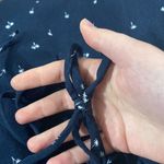 Brandy Melville navy scattered micro palm print tie strap square neck mini dress Photo 6