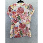 Vertigo Paris  Women's Blouse Button Front Floral Short Sleeve Size XS Bow Tie Photo 1