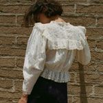 DÔEN Floryn Lace Trim Ruffle Long Sleeve Antique Walnut Small Photo 5