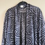 Oscar de la Renta ✨ Vintage  Women’s Black Gray Patterned Sheer Swim Cover Up Med Photo 1