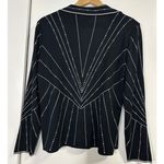 Ming Wang  Black Knit Hook Front Jacket‎ S Geometric Dots Classic Photo 1