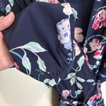 Yumi Kim Anthropologie Renata 100% Silk Wrap Floral Dress Medium Navy Blue Pink Photo 5