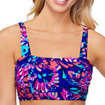 Island Escape Bandeau Underwire Bikini Top Size 8 Navy Blue Floral New Support Photo 0