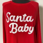 Isabel Maternity sz S long‎ sleeve crew neck Santa Baby T Photo 2