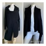 BLANK NYC small black long sleeve knit cardigan vegan leather sleeves Photo 1