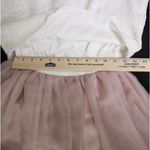 Vintage princess dress organza pink fit and flare with white sequin top Size XXS Photo 11