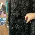 Cuero Faux Lamb Fur Coat w Real Rabbit Fur Trim Steampunk Victorian Photo 6