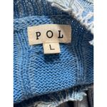 POL Women's Blue Cable Knit Distressed Long Dolman Sleeve Sweater Top Size L Photo 3