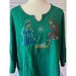 Quacker Factory NWOT‎  Nativity Shirt Plus Size 1X Rhinestones Ugly Christmas top Photo 5