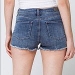 RSQ Medium Wash Mid Rise Fray Raw Hem Jean Shorts Photo 1