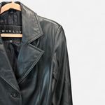 Vintage Winlit Butter Leather Belted Trench Coat Small Black Photo 6