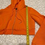 SheIn Women’s Orange Zip-Up Crop Hoodie Size Medium Photo 4