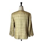 Max Mara  Tan And Black Plaid Silk And‎ Linen Blend Two Button Blazer Size 12 Photo 1